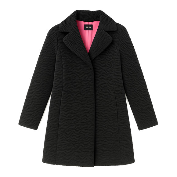 White House Black Market Jackets & Blazers - White House Black Market Black Curly 'tiger-stripe' Faux Fur Mid-Length Coat Med